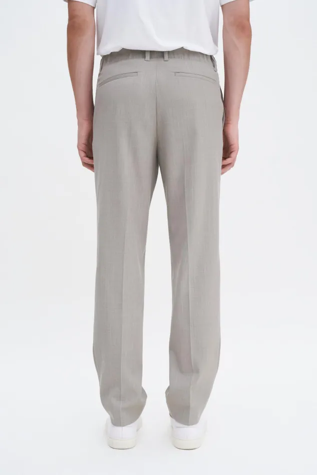 Men Elastic Waist Tailored Trousers Sage Melange Filippa K Trousers