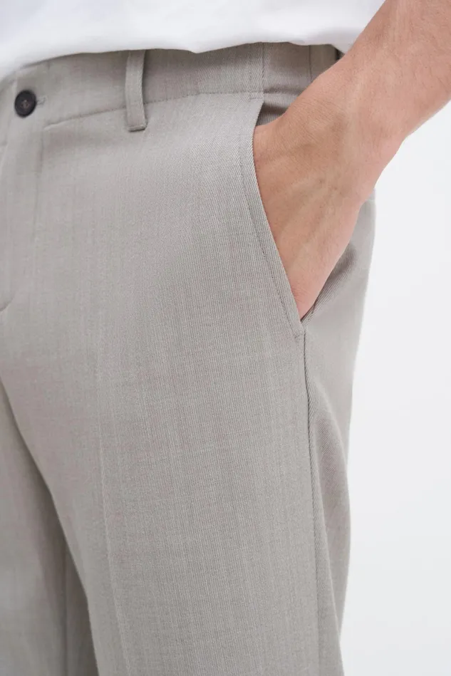Men Elastic Waist Tailored Trousers Sage Melange Filippa K Trousers
