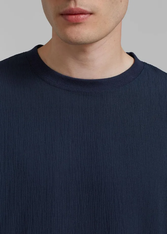 Men Eliott Crinkle Tee 8211 Navy The Frankie Shop Tops