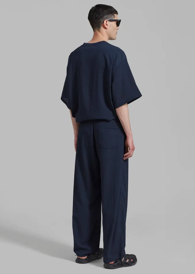 Men Eliott Crinkle Tee 8211 Navy The Frankie Shop Tops