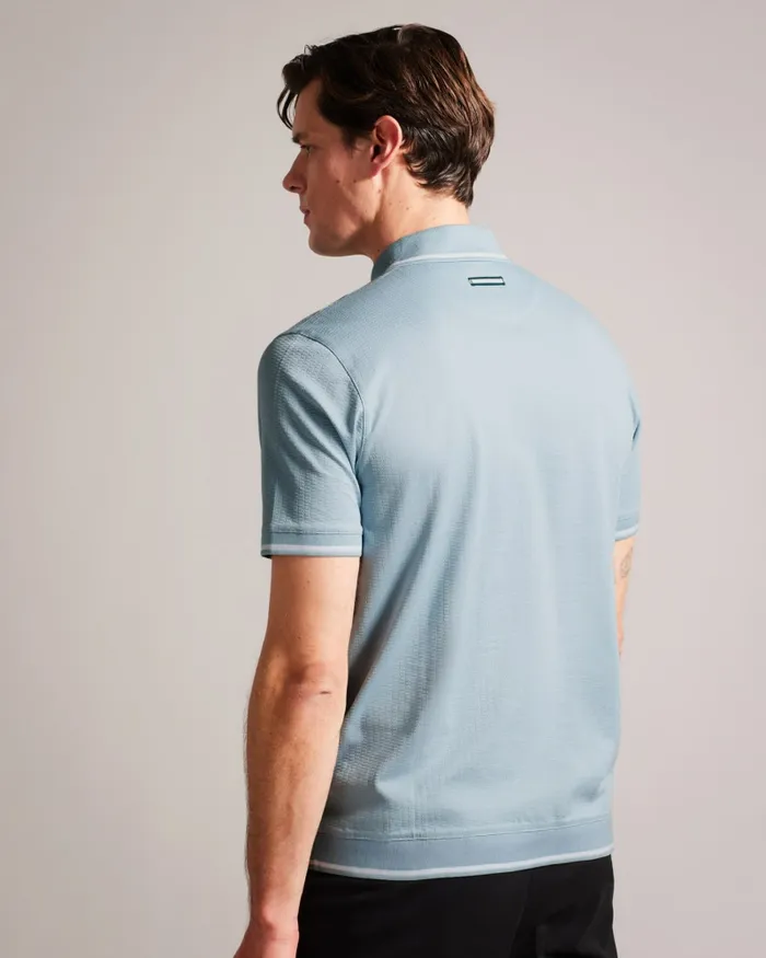Men ERWEN 8211 Regular Fit Textured Polo Shirt Light Blue Ted Baker Polo Shirts