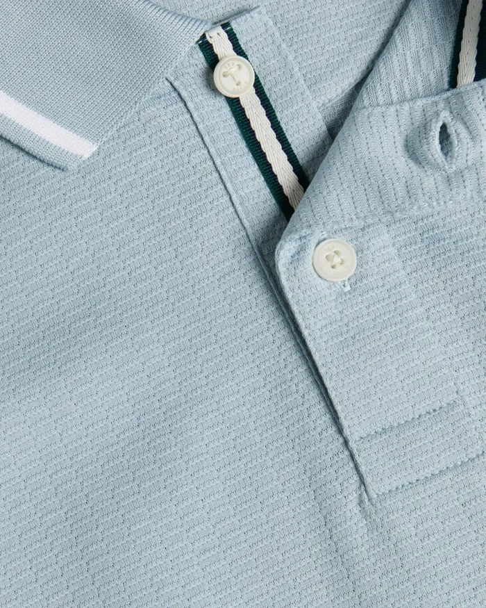 Men ERWEN 8211 Regular Fit Textured Polo Shirt Light Blue Ted Baker Polo Shirts