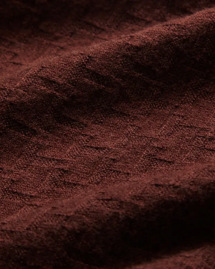 Men EWANN 8211 Short Sleeve Textured Knit Shirt Dark Brown Ted Baker Jumpers and Knitwear