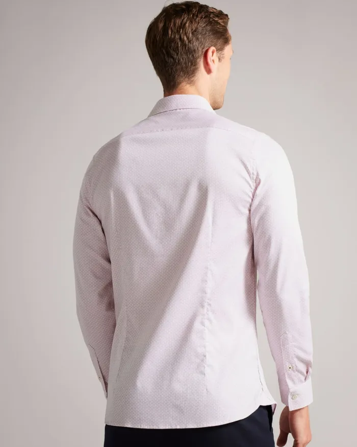 Men FAENZA 8211 Long Sleeve Geometric Shirt Pink Ted Baker Shirts Men FAENZA 8211 Long Sleeve Geometric Shirt Pink Ted Baker Shirts