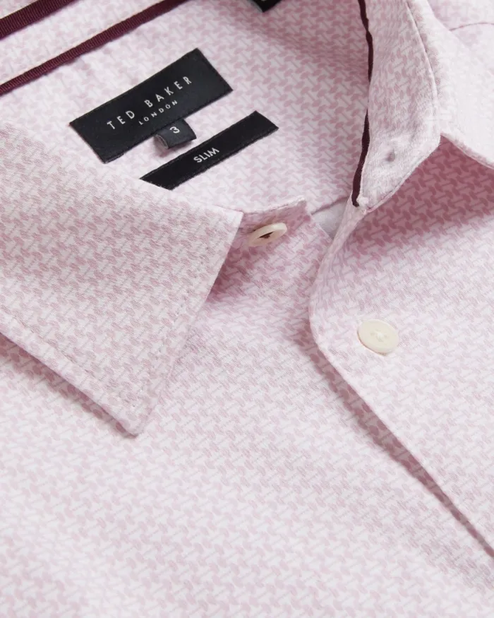 Men FAENZA 8211 Long Sleeve Geometric Shirt Pink Ted Baker Shirts Men FAENZA 8211 Long Sleeve Geometric Shirt Pink Ted Baker Shirts