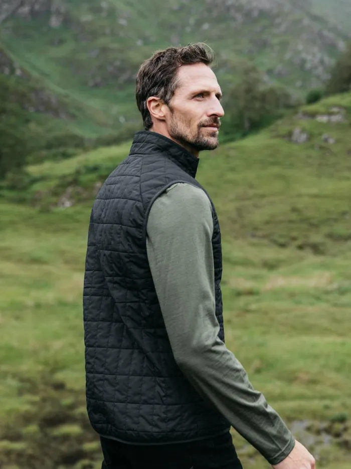 Men Firecrest Gilet Black Finisterre Jackets Coats and Gilets