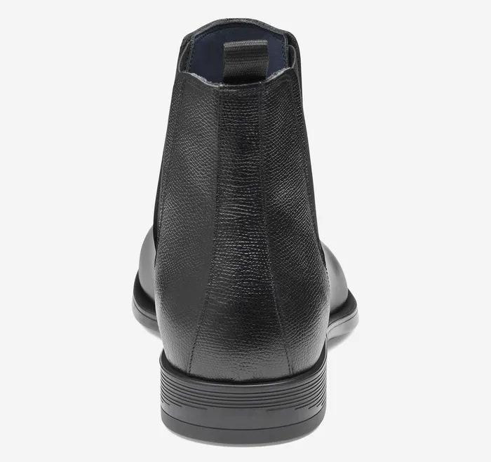 Men Flynch Chelsea Boot Black Italian Calfskin Dress Shoes Johnston and Murphy
