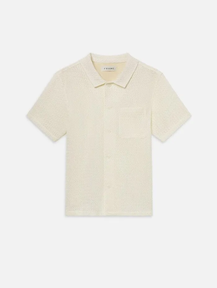 Men FRAME Shirts Open Weave Short Sleeve Shirt