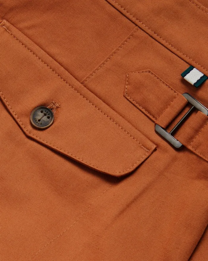 Men FULHUM 8211 Pleated Cotton Chino Shorts Brown Ted Baker Shorts