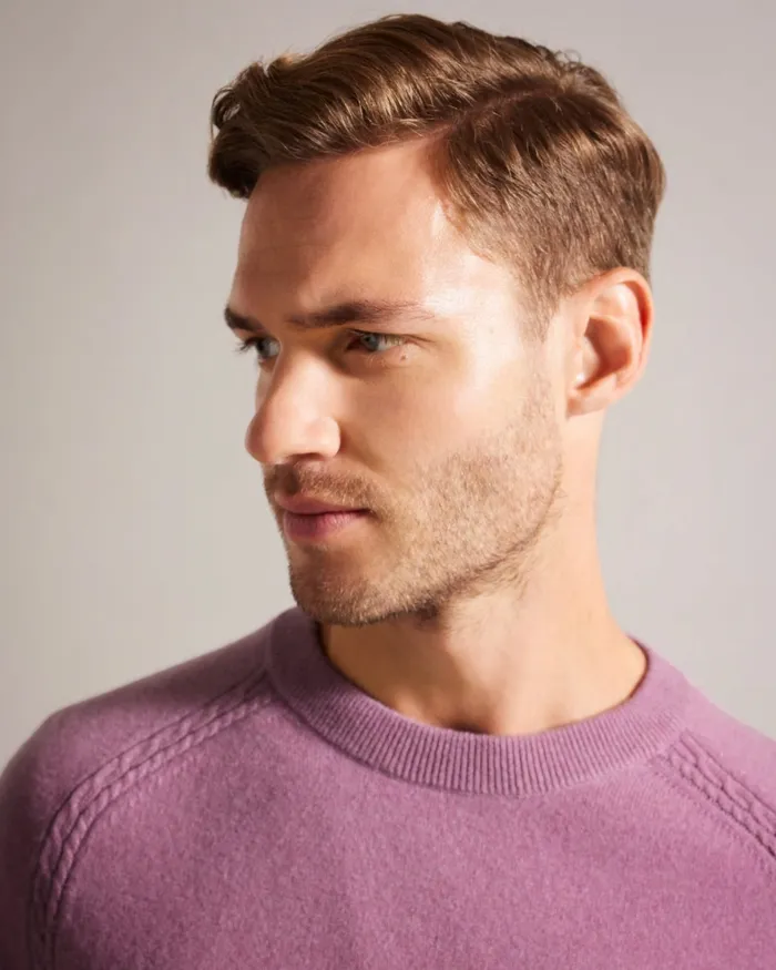 Men GLANT 8211 Pure Cashmere Jumper Light Purple Ted Baker Jumpers and Knitwear Men GLANT 8211 Pure Cashmere Jumper Light Purple Ted Baker Jumpers and Knitwear