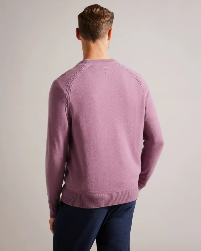 Men GLANT 8211 Pure Cashmere Jumper Light Purple Ted Baker Jumpers and Knitwear Men GLANT 8211 Pure Cashmere Jumper Light Purple Ted Baker Jumpers and Knitwear
