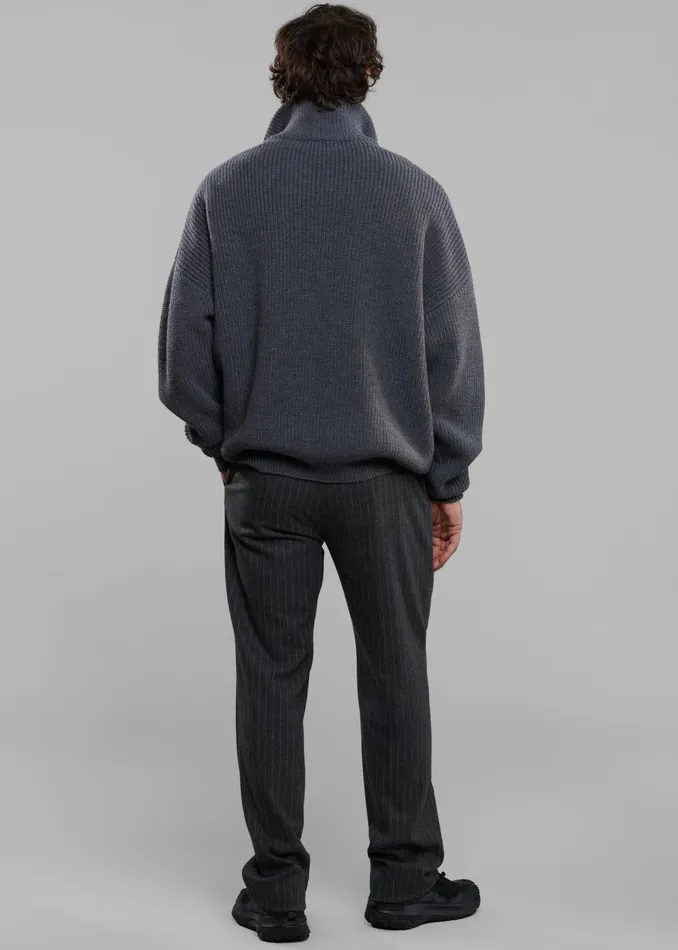 Men Harrison Quarter Zip Jumper 8211 Grey Melange The Frankie Shop Knitwear