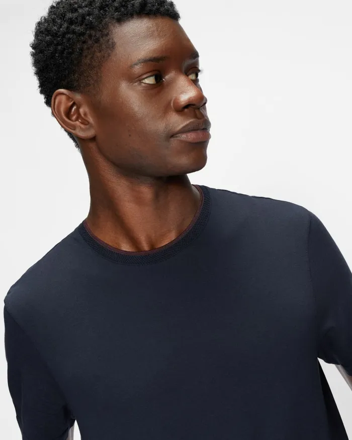 Men HELPA 8211 Short Sleeve T Shirt Navy Ted Baker Tops Men HELPA 8211 Short Sleeve T Shirt Navy Ted Baker Tops