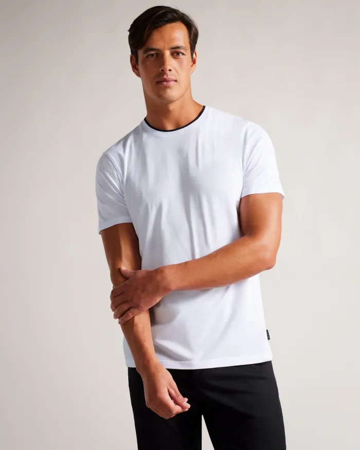 Men HELPA 8211 Short Sleeve T Shirt White Ted Baker Tops