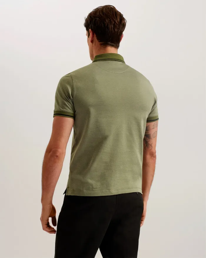 Men HELTA 8211 Stripe Detail Slim Fit Polo Shirt Khaki Ted Baker Polo Shirts Men HELTA 8211 Stripe Detail Slim Fit Polo Shirt Khaki Ted Baker Polo Shirts