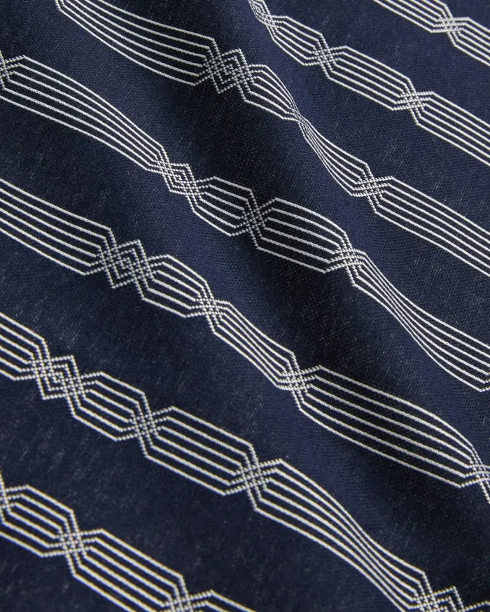 Men ICKEN 8211 Geometric Jacquard Zip Polo Shirt Navy Ted Baker Tops