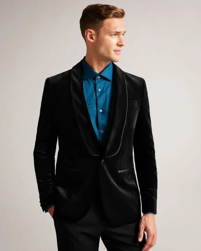 Men IWADE 8211 Velvet Dinner Jacket Black Ted Baker Coats and Jackets Men IWADE 8211 Velvet Dinner Jacket Black Ted Baker Coats and Jackets