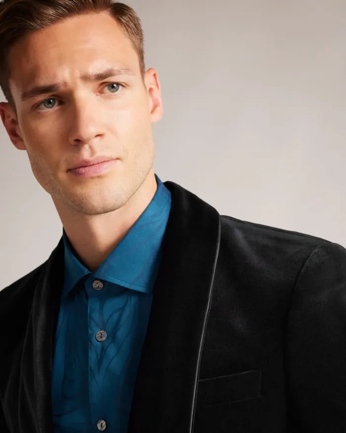 Men IWADE 8211 Velvet Dinner Jacket Black Ted Baker Coats and Jackets Men IWADE 8211 Velvet Dinner Jacket Black Ted Baker Coats and Jackets