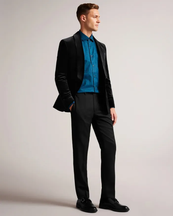 Men IWADE 8211 Velvet Dinner Jacket Black Ted Baker Coats and Jackets Men IWADE 8211 Velvet Dinner Jacket Black Ted Baker Coats and Jackets