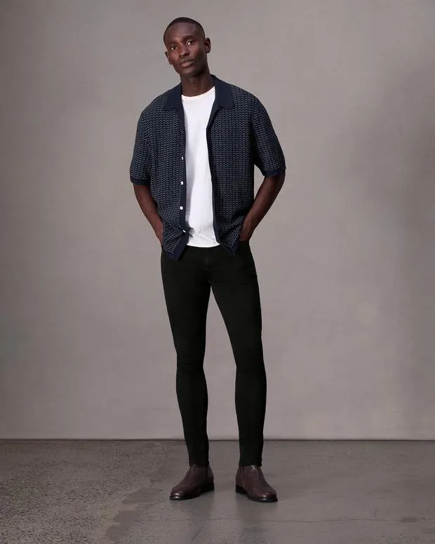 Men Jeans Rag and Bone Fit 1 Skinny Fit Jean Aero Stretch Denim Black