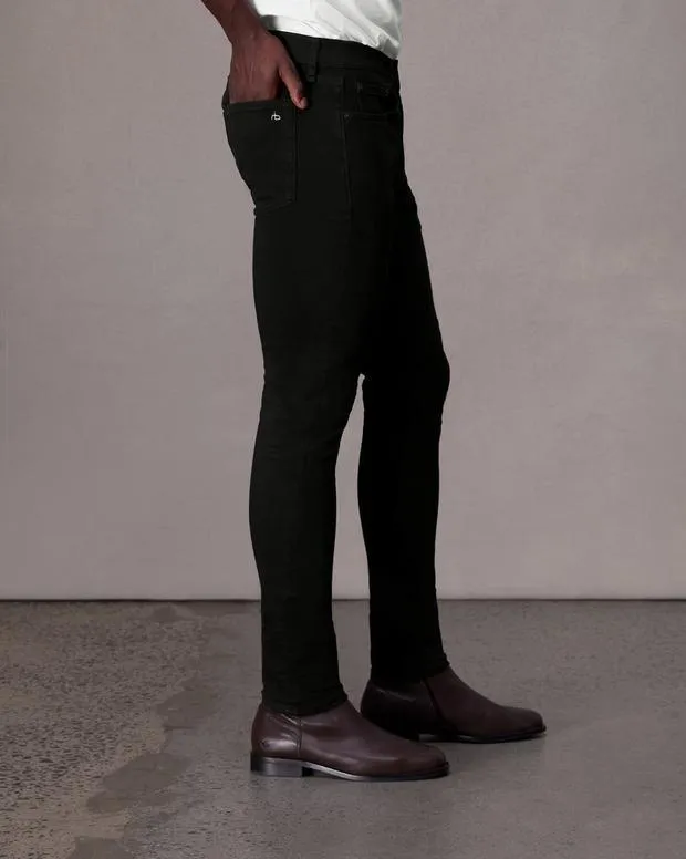 Men Jeans Rag and Bone Fit 1 Skinny Fit Jean Aero Stretch Denim Black