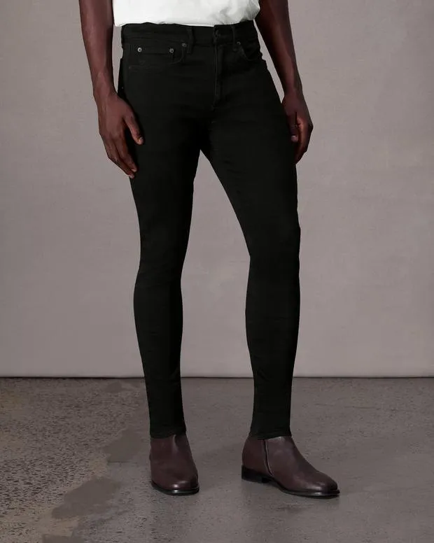 Men Jeans Rag and Bone Fit 1 Skinny Fit Jean Aero Stretch Denim Black