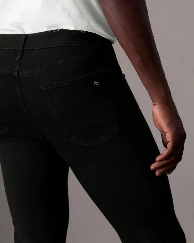 Men Jeans Rag and Bone Fit 1 Skinny Fit Jean Aero Stretch Denim Black