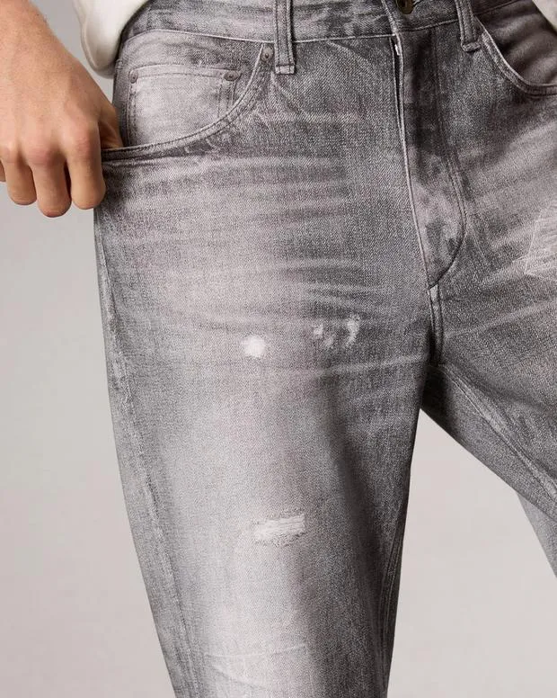 Men Jeans Rag and Bone Rbmiramar Fleece Fit 4 Pant Cotton Fleece Greyscale