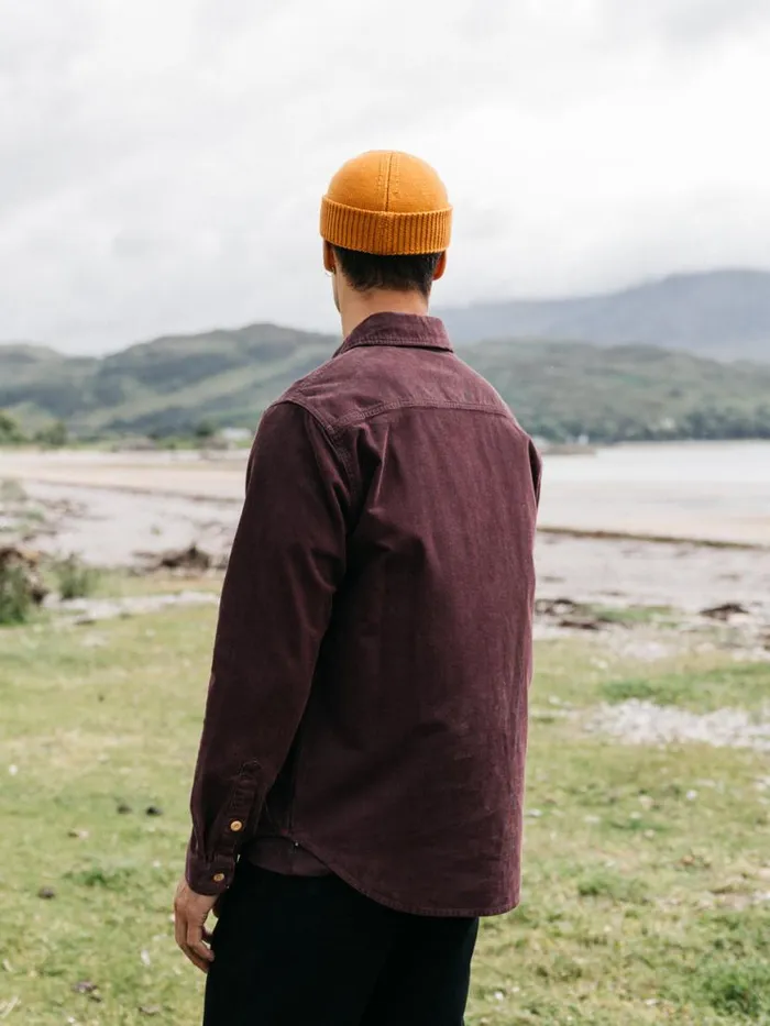 Men Jetty Cord Shirt Black Cherry Finisterre Shirts