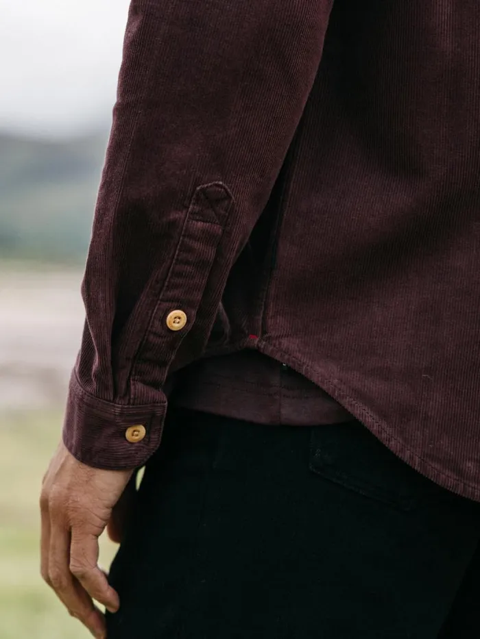 Men Jetty Cord Shirt Black Cherry Finisterre Shirts