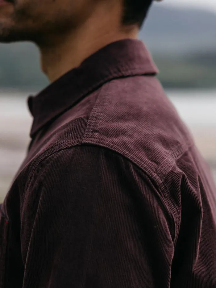 Men Jetty Cord Shirt Black Cherry Finisterre Shirts