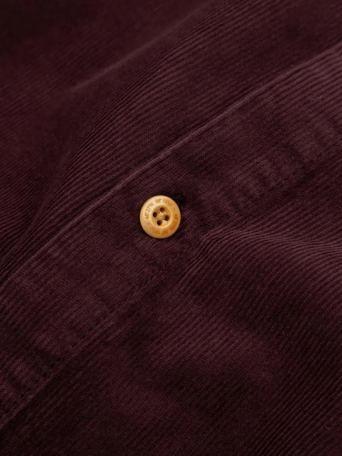 Men Jetty Cord Shirt Black Cherry Finisterre Shirts