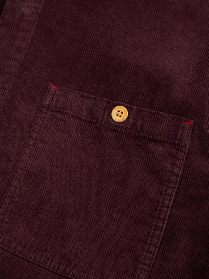 Men Jetty Cord Shirt Black Cherry Finisterre Shirts