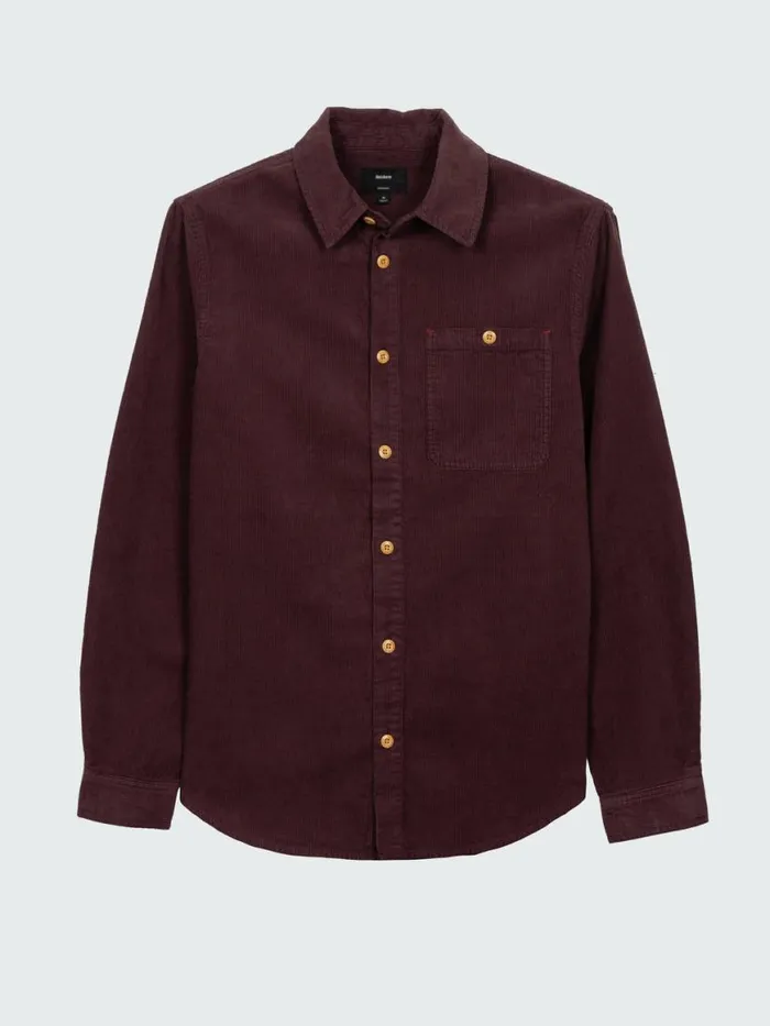 Men Jetty Cord Shirt Black Cherry Finisterre Shirts