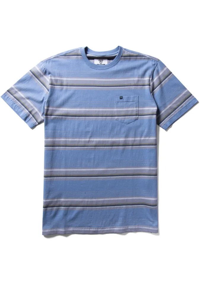 Men Knit Tees Vissla Olada Eco Ss Pkt Tee Faded Denim