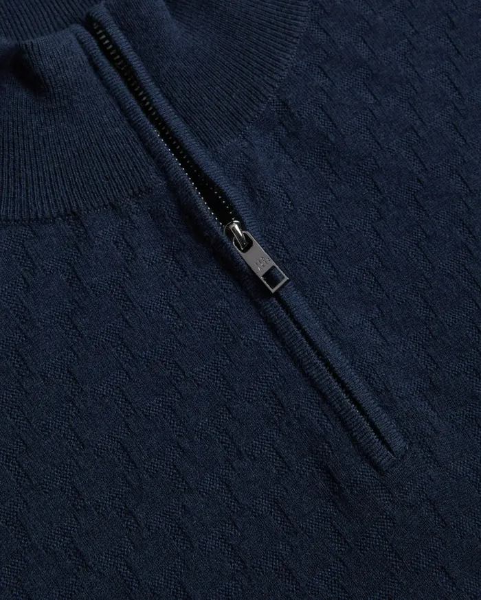 Men KURNLE 8211 Textured Knit Funnel Neck Jumper Navy Ted Baker Tops Men KURNLE 8211 Textured Knit Funnel Neck Jumper Navy Ted Baker Tops