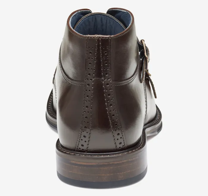 Men LaceUps Johnston and Murphy XC Flex Raleigh Double Buckle Boot Mahogany Full Grain