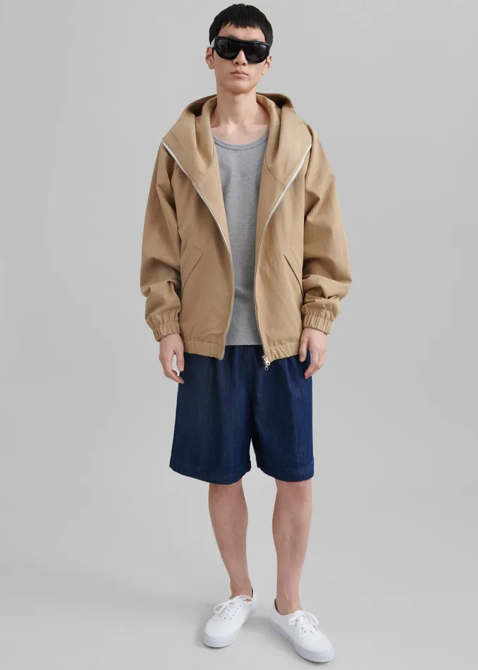 Men Lauri Hooded Jacket 8211 Beige The Frankie Shop Outerwear