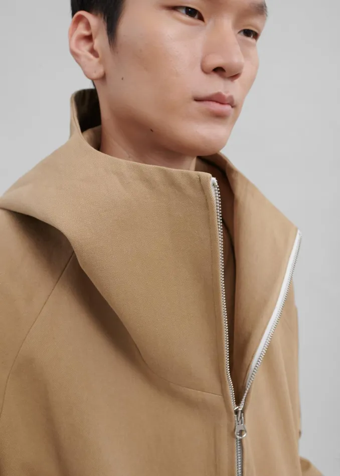 Men Lauri Hooded Jacket 8211 Beige The Frankie Shop Outerwear