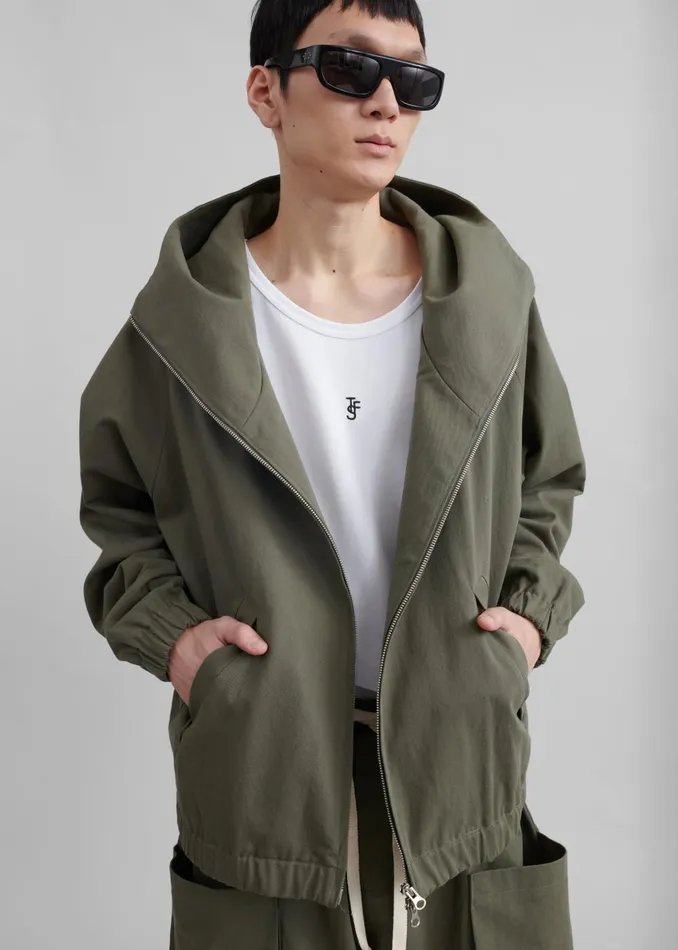 Men Lauri Hooded Jacket 8211 Khaki The Frankie Shop Outerwear