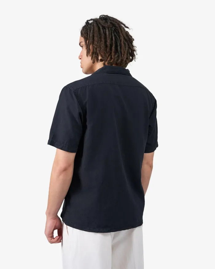 Men Linen Short Sleeved Shirt Cedar Brown Colorful Standard Shirts