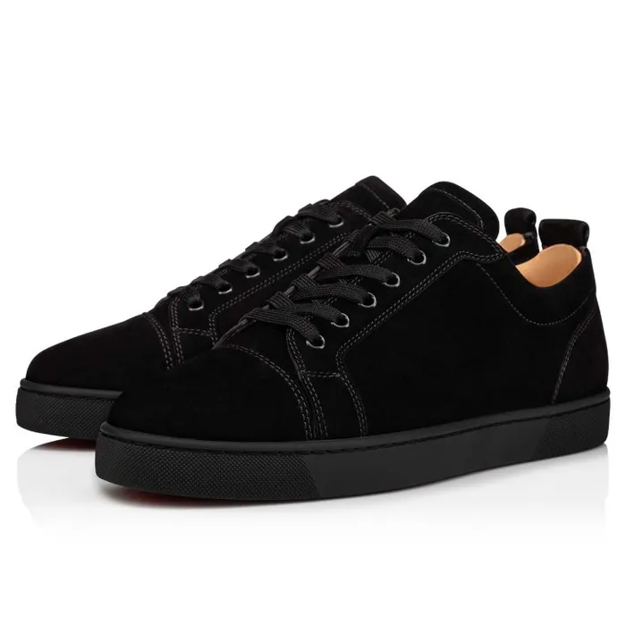 Men Louis Junior Sneakers 8211 Veau Velours 8211 Black Christian Louboutin Sneakers