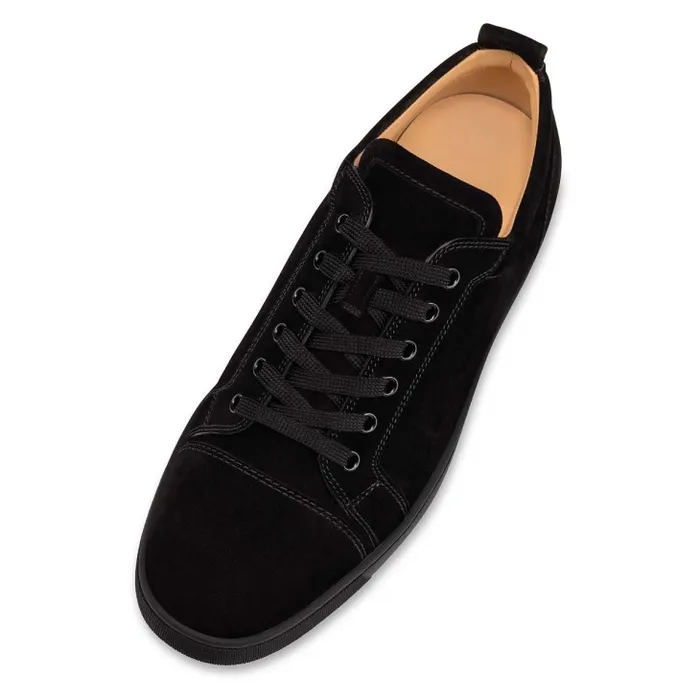 Men Louis Junior Sneakers 8211 Veau Velours 8211 Black Christian Louboutin Sneakers
