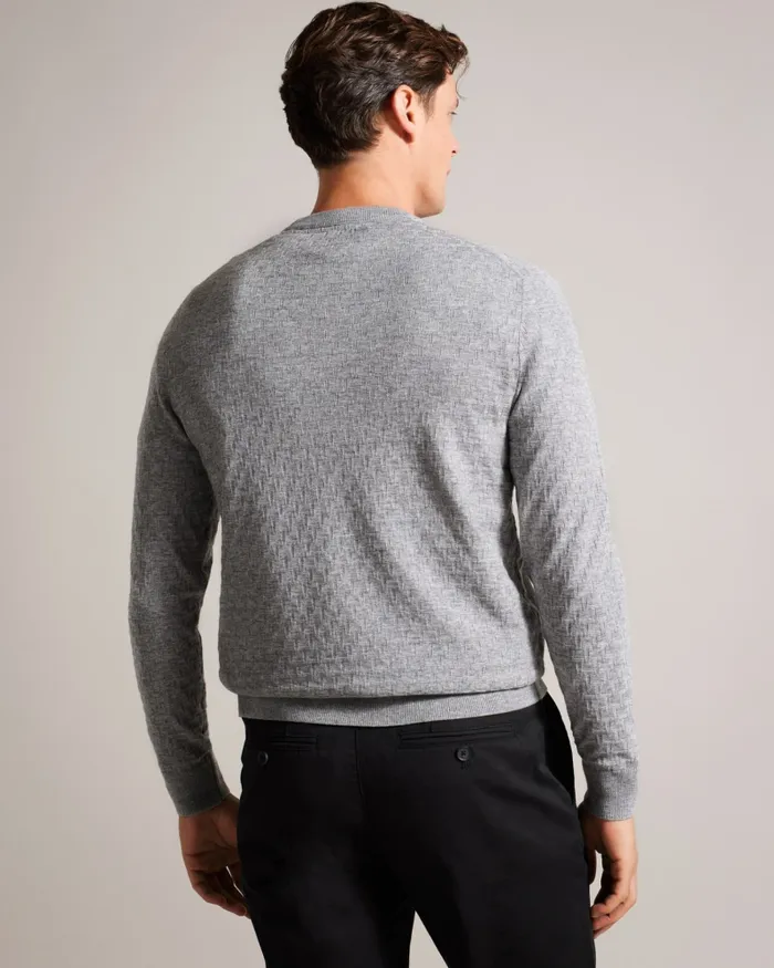 Men LOUNG 8211 Long Sleeve T Knit Jumper Greymarl Ted Baker Jumpers and Knitwear