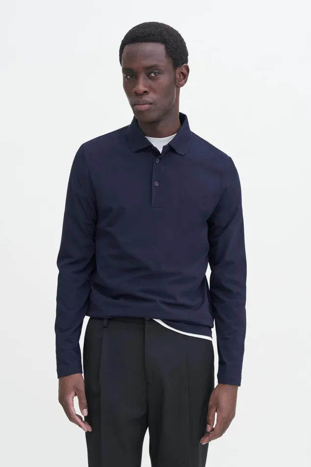 Men Luke Stretch Polo Shirt Navy Filippa K TShirts