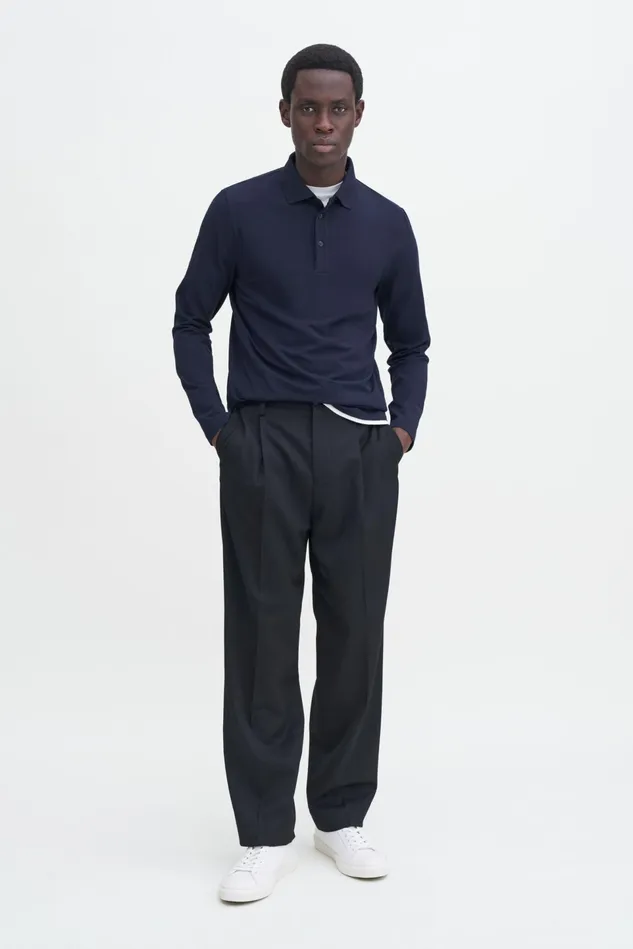 Men Luke Stretch Polo Shirt Navy Filippa K TShirts