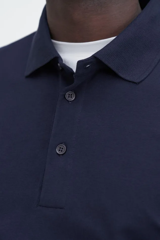 Men Luke Stretch Polo Shirt Navy Filippa K TShirts