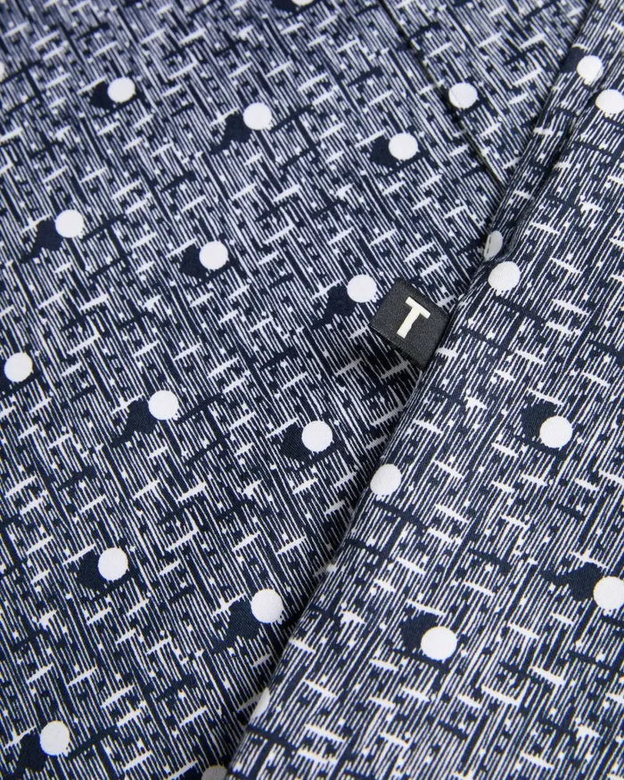 Men MACCLE 8211 Long Sleeve Spot Print Shirt Navy Ted Baker Shirts Men MACCLE 8211 Long Sleeve Spot Print Shirt Navy Ted Baker Shirts