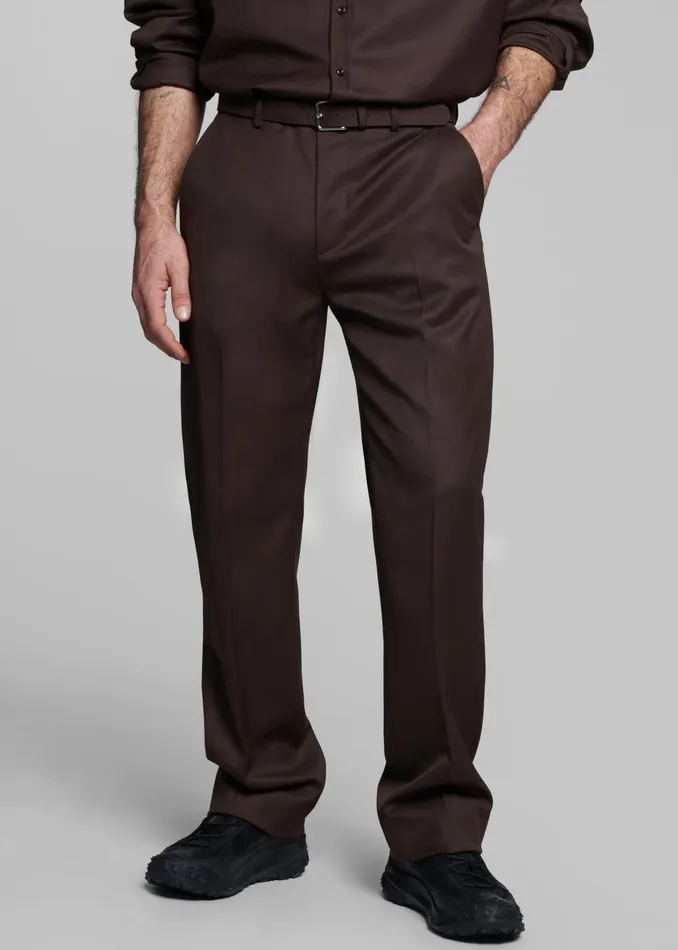 Men Mason Wool Trousers 8211 Brown The Frankie Shop Bottoms