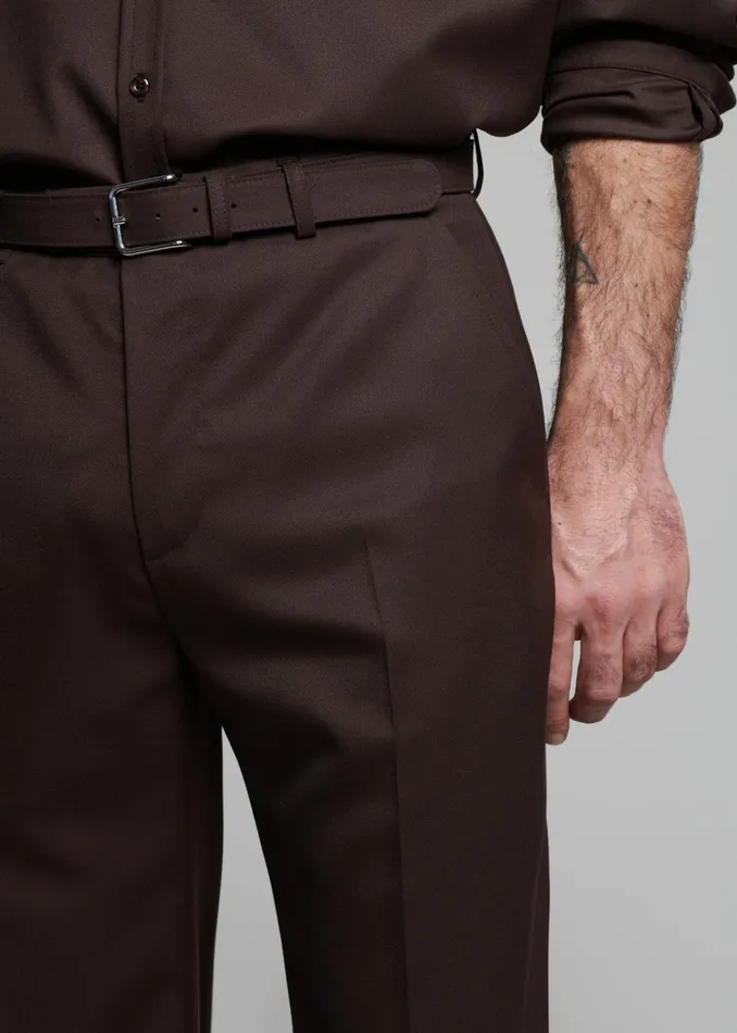 Men Mason Wool Trousers 8211 Brown The Frankie Shop Bottoms